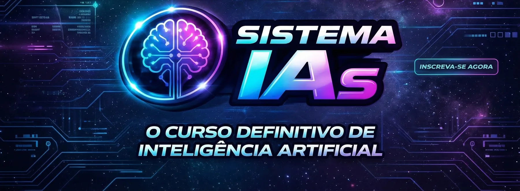 Criativo de divulgação Sistema IAs em formato horizontal
